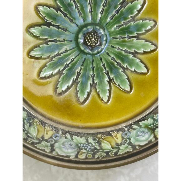 Wedgwood England Antique Late 1800's Majolica Small Comport Floral Motifs-Rare - Picture 8 of 14